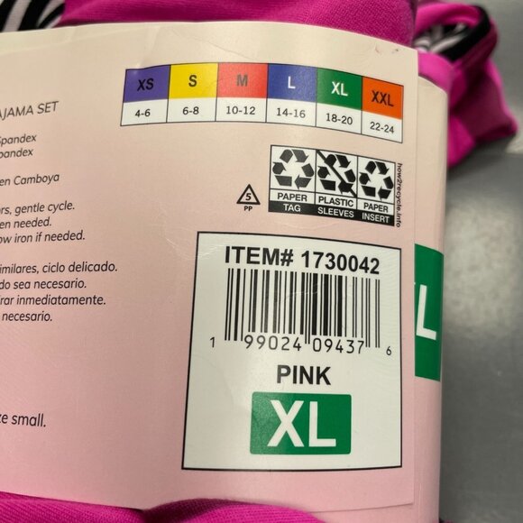 NEW Room Service Shawl Collar Pajama Set Women's XL Zebra Print Pink - Picture 10 of 11